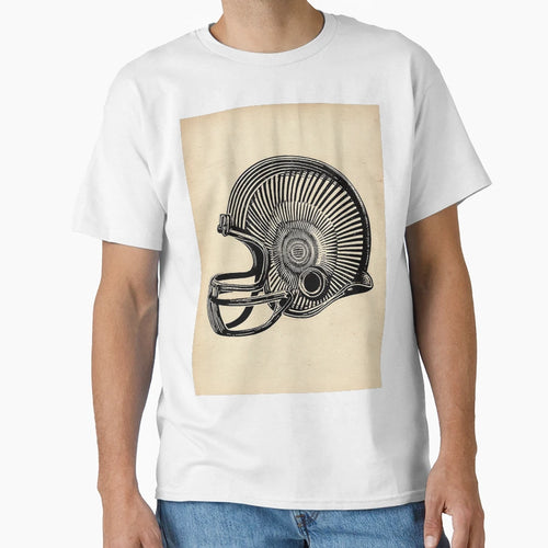 Football Helmet Illustration T-Shirt - Aesthetic Graphic Unisex - T-Shirt, Sweatshirt, Hoodie