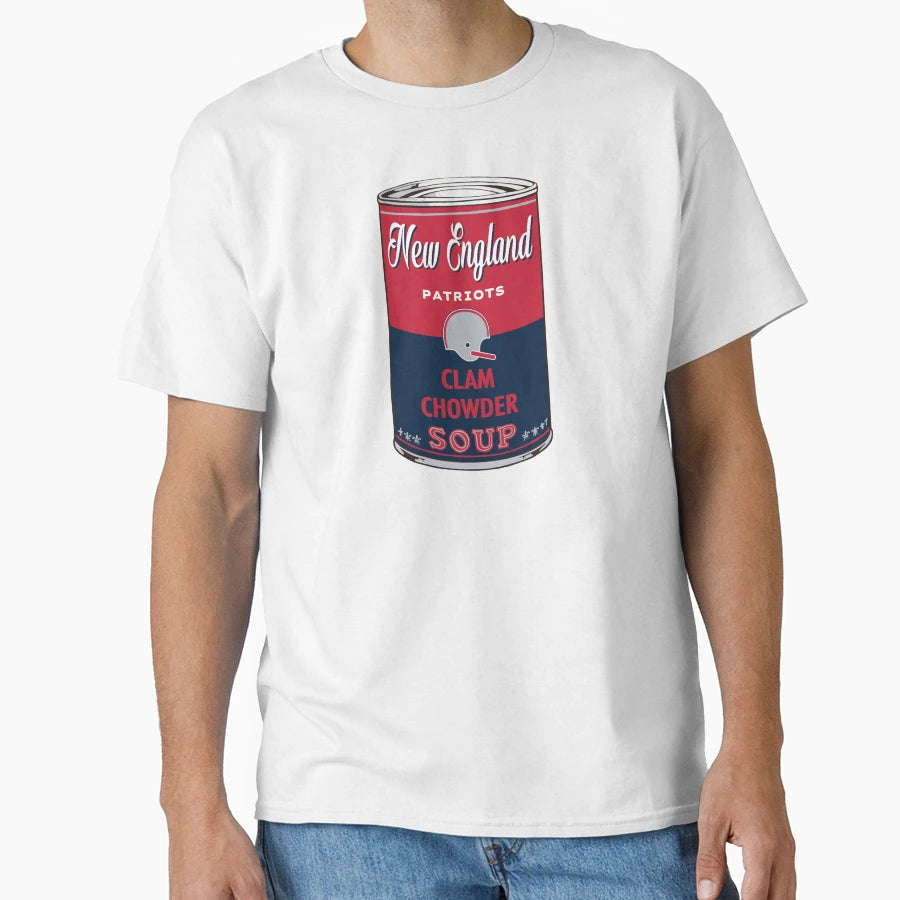 New England Patriots Soup Can T-Shirt - Aesthetic Graphic for Adults - T-Shirt, Sweatshirt, Hoodie