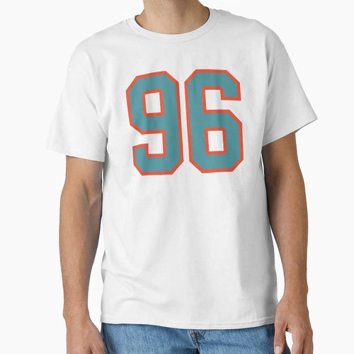 96 Number Aqua Orange Lucky Sports T-Shirt - Trendy Graphic for Adults - T-Shirt, Sweatshirt, Hoodie