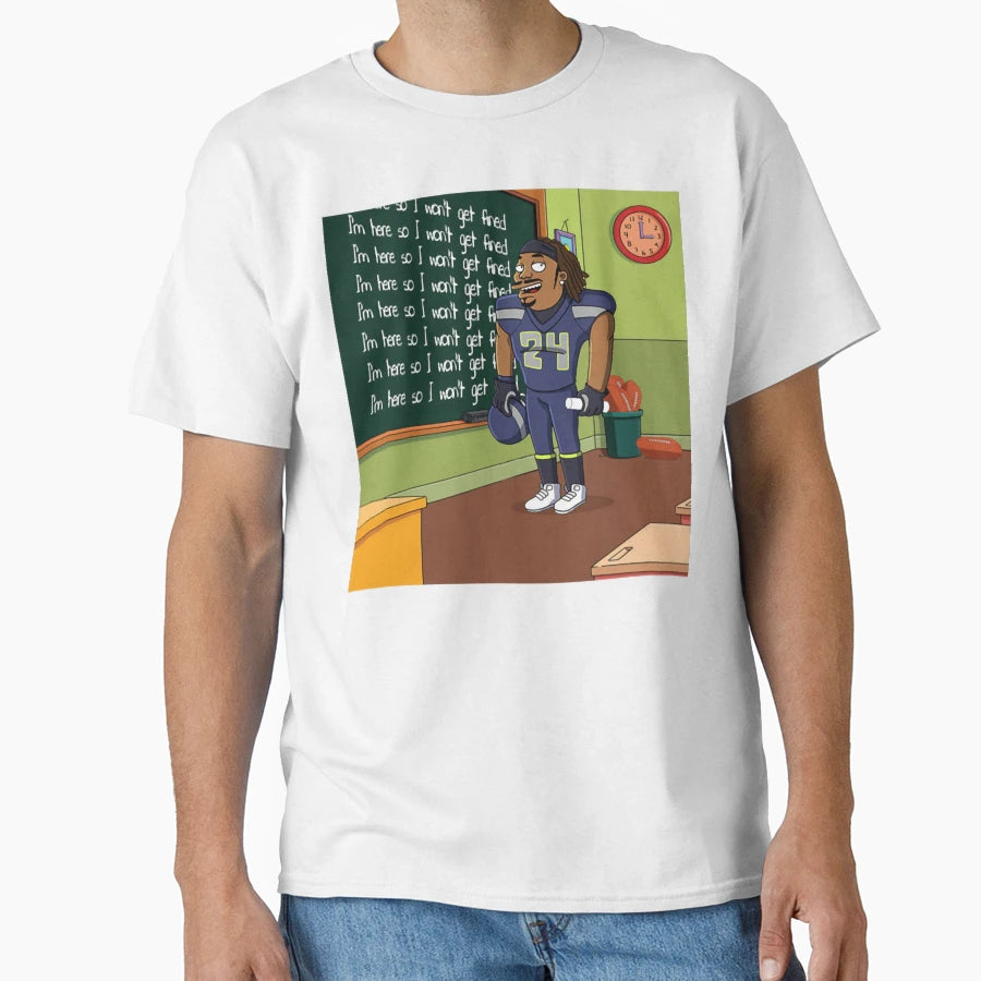 Marshawn Lynch Chalkboard Im Here T-Shirt - Fun Novelty Design for Adults - T-Shirt, Sweatshirt, Hoodie