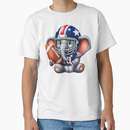 Football Elephant T-Shirt - Aesthetic Graphic Unisex - T-Shirt, Sweatshirt, Hoodie