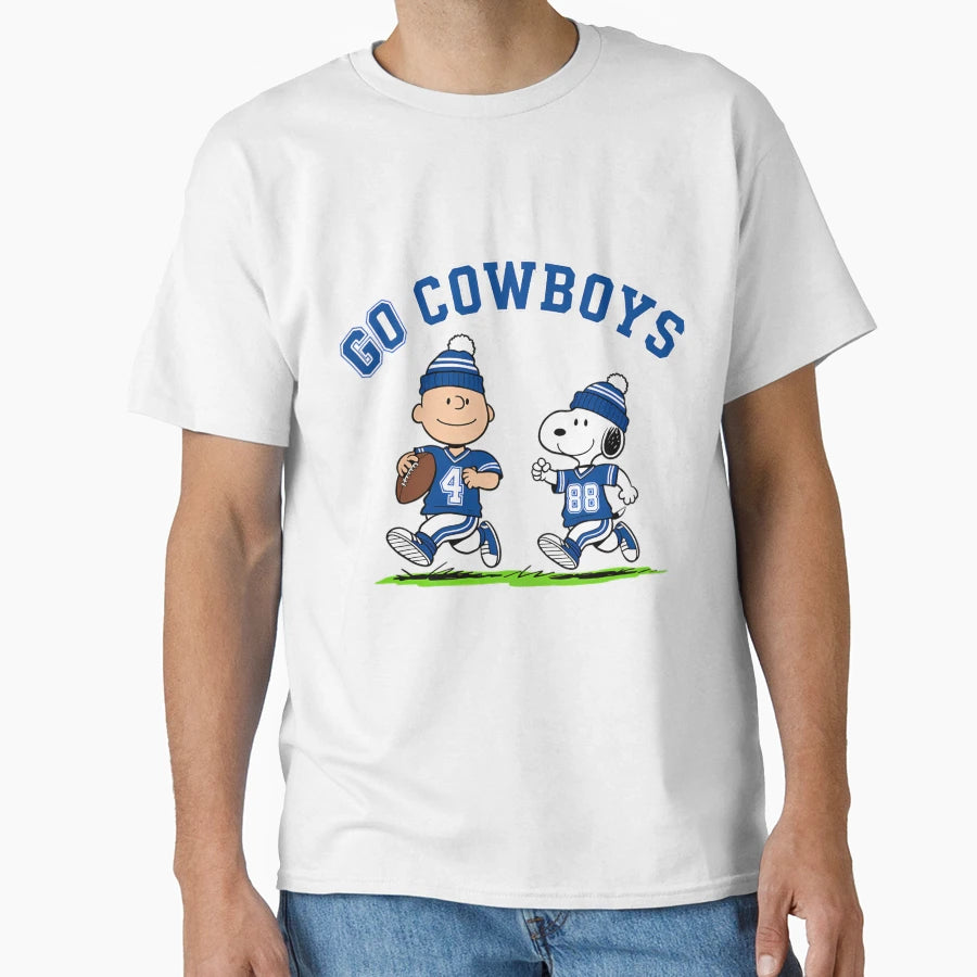 Go Cowboys Snoopy And Charlie Brown T-Shirt - Minimalist Print Unisex - T-Shirt, Sweatshirt, Hoodie
