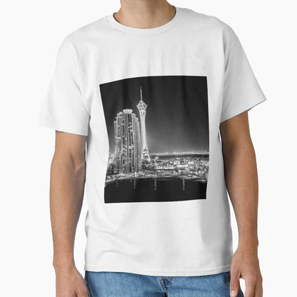 Black And White Stratosphere Hotel T-Shirt - Casual Everyday Wear Unisex - T-Shirt, Sweatshirt, Hoodie