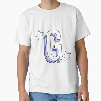 L Aesthetic Blue Letter G Stars T-Shirt - Fun Novelty Design Men Women - T-Shirt, Sweatshirt, Hoodie