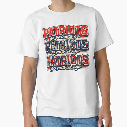 Go Patriots Go Funny Game Day T-Shirt - Aesthetic Graphic Men Women - T-Shirt, Sweatshirt, Hoodie