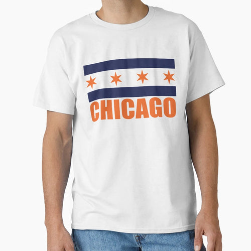Chicago Flag Bears Colors T-Shirt - Minimalist Print Men Women - T-Shirt, Sweatshirt, Hoodie