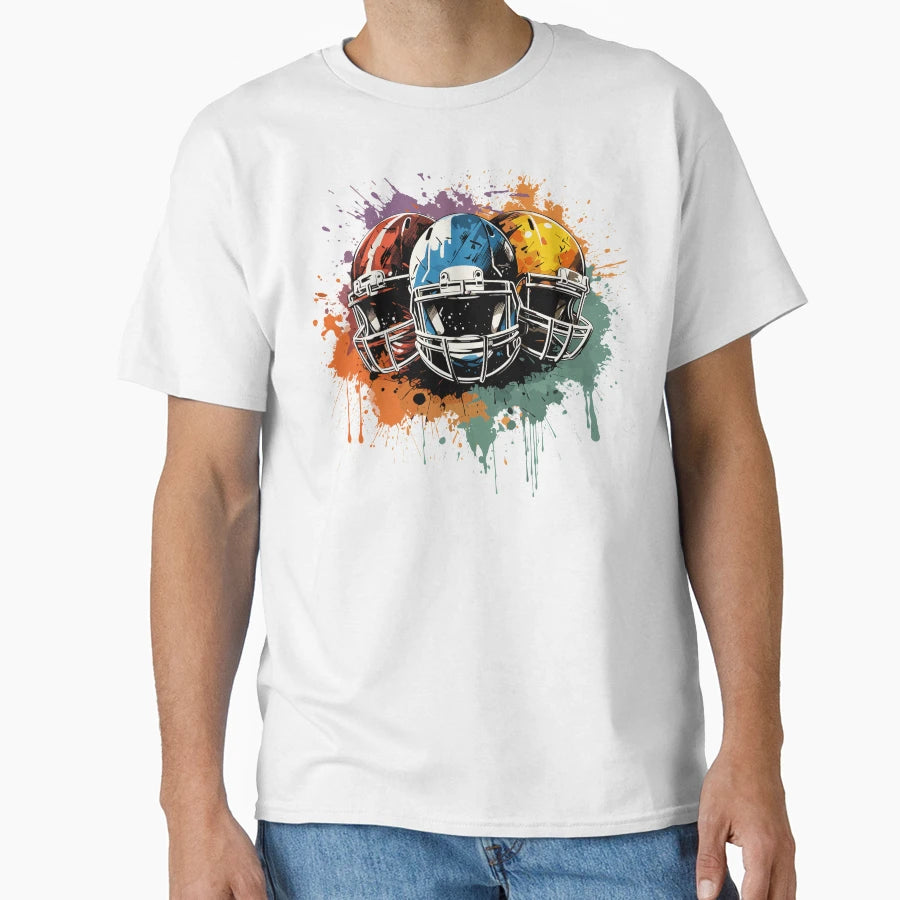 American Football Helmet Grunge T-Shirt - Fun Novelty Design Men Women - T-Shirt, Sweatshirt, Hoodie