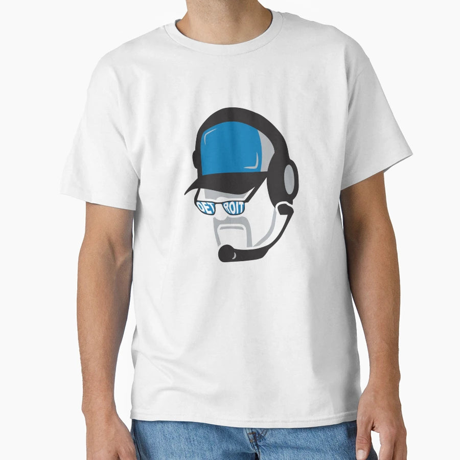 Detroit Glasses Detroit Football Coach T-Shirt - Trendy Graphic for Adults - T-Shirt, Sweatshirt, Hoodie