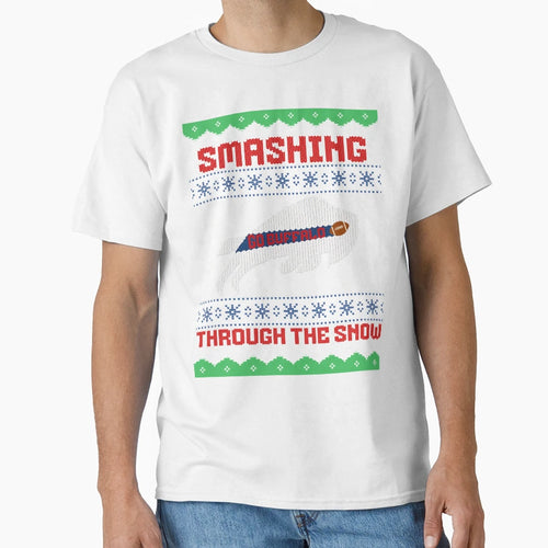 Smashing Through Snow Buffalo Football Ugly T-Shirt - Trendy Graphic Unisex - T-Shirt, Sweatshirt, Hoodie