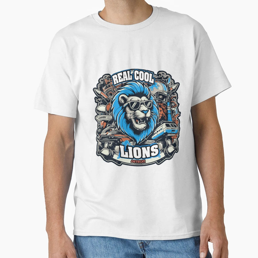 Detroit Lions Real T-Shirt - Custom Art Print for Adults - T-Shirt, Sweatshirt, Hoodie