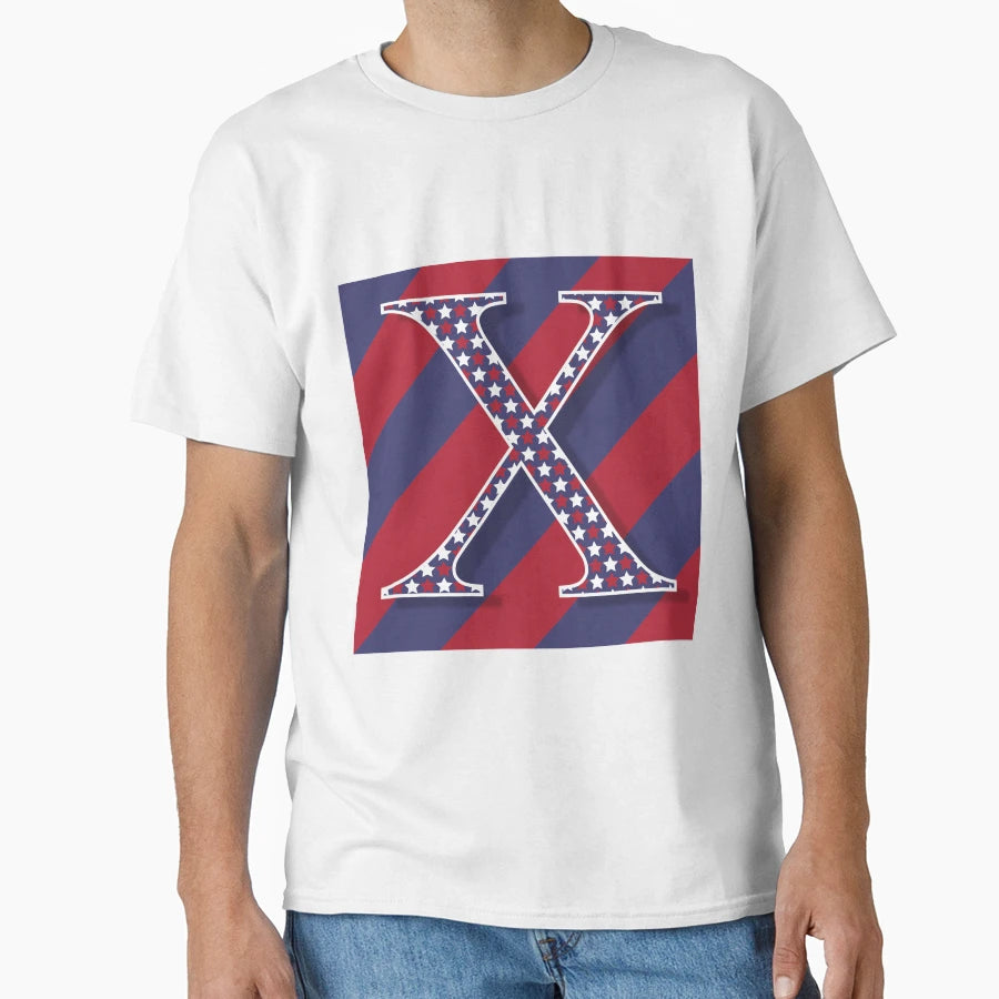 Letter X Americana Old Glory Red T-Shirt - Casual Everyday Wear Men Women - T-Shirt, Sweatshirt, Hoodie