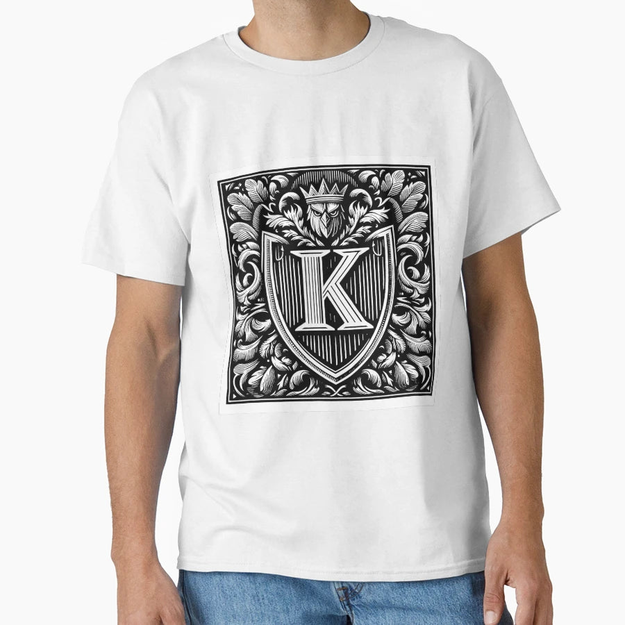 Letter K T-Shirt - Trendy Graphic for Adults - T-Shirt, Sweatshirt, Hoodie