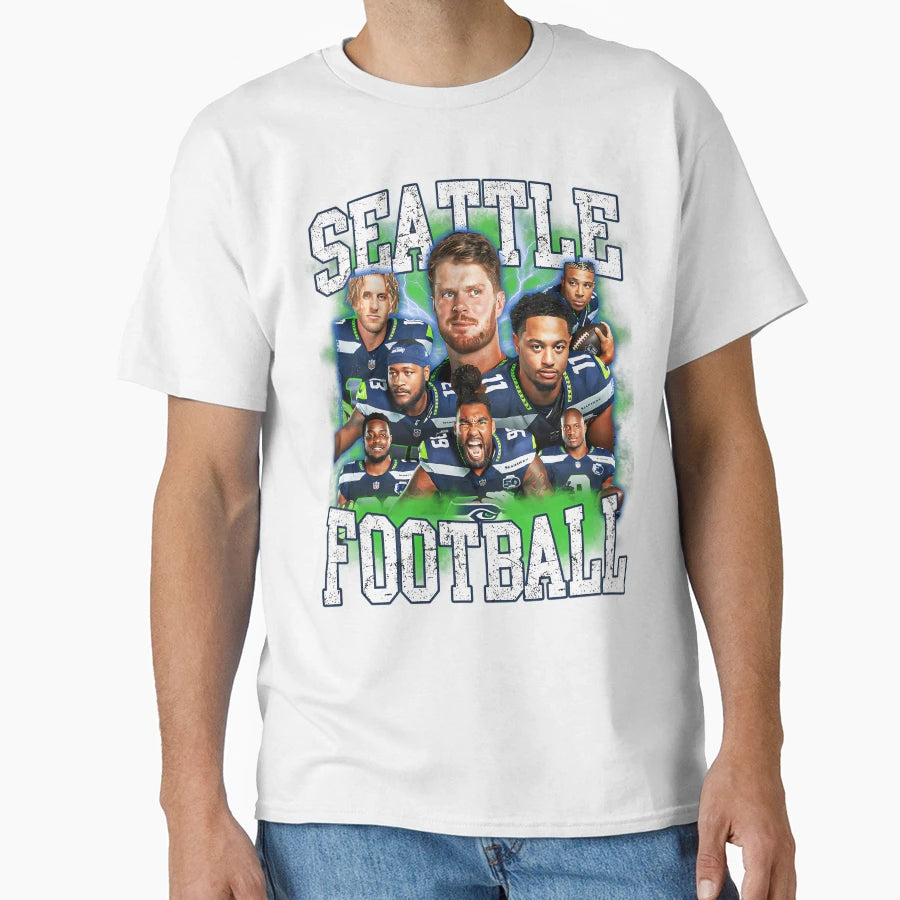 Seattle American Football T-Shirt - Novelty Apparel for Adults - T-Shirt, Sweatshirt, Hoodie