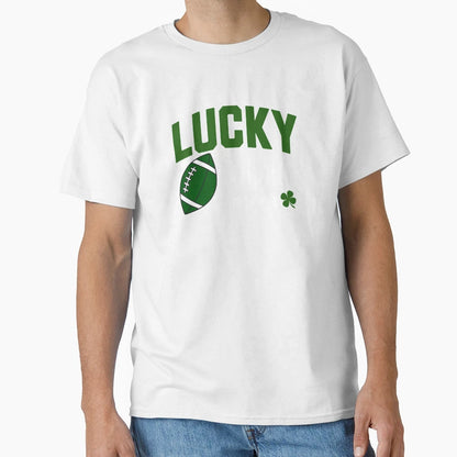 Lucky Football Mom St Patricks Day Green T-Shirt - Graphic Print Unisex - T-Shirt, Sweatshirt, Hoodie