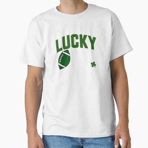 Lucky Football Mom St Patricks Day Green T-Shirt - Graphic Print Unisex - T-Shirt, Sweatshirt, Hoodie