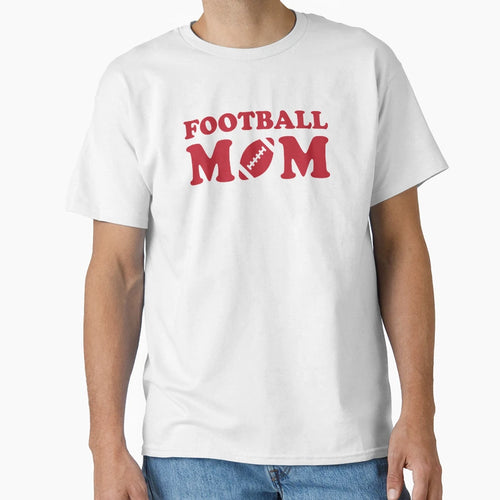 Football Mom Red T-Shirt - Aesthetic Graphic for Adults - T-Shirt, Sweatshirt, Hoodie