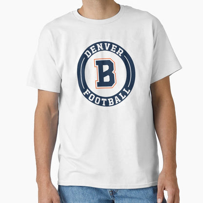 Denver Football Round Badge T-Shirt - Custom Art Print Unisex - T-Shirt, Sweatshirt, Hoodie