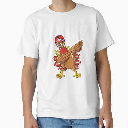 Funny Thanksgiving Football Player Turkey T-Shirt - Custom Art Print Unisex - T-Shirt, Sweatshirt, Hoodie
