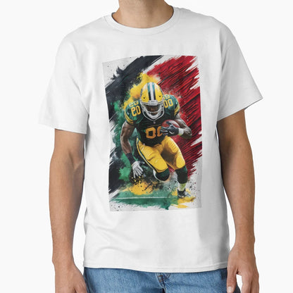 Dynamic Run Football Player Ball T-Shirt - Custom Art Print for Adults - T-Shirt, Sweatshirt, Hoodie
