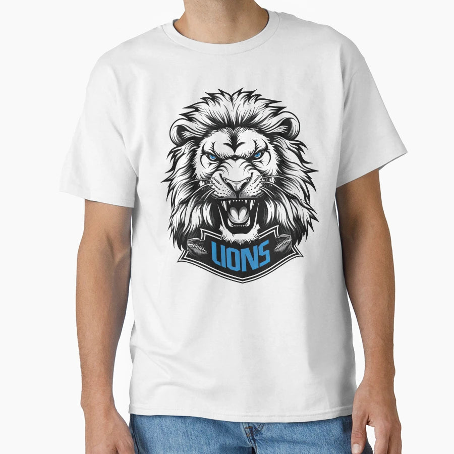 Detroit Lions Football Team 4 T-Shirt - Custom Art Print Men Women - T-Shirt, Sweatshirt, Hoodie