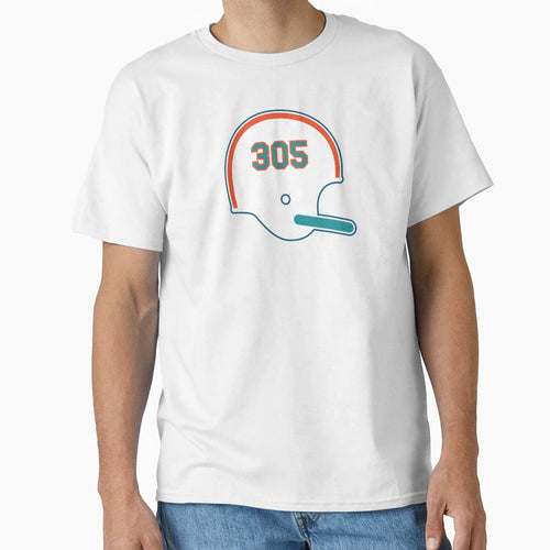 Miami Dolphins 305 Helmet T-Shirt - Graphic Print Unisex - T-Shirt, Sweatshirt, Hoodie