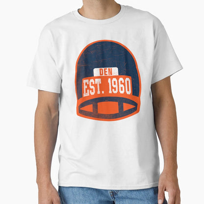 Denver Throwback Football Helmet T-Shirt - Aesthetic Graphic Unisex - T-Shirt, Sweatshirt, Hoodie