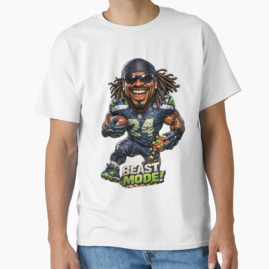 Beastmode Lynch Caricature T-Shirt - Casual Everyday Wear Men Women - T-Shirt, Sweatshirt, Hoodie