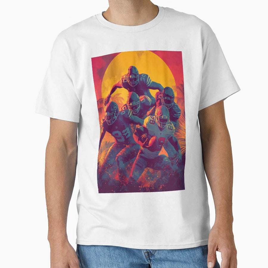 American Football Team Going Into T-Shirt - Custom Art Print for Adults - T-Shirt, Sweatshirt, Hoodie