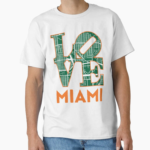 Love Miami City Map Miami 305 T-Shirt - Custom Art Print Unisex - T-Shirt, Sweatshirt, Hoodie