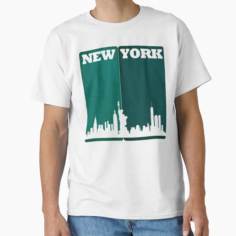 New York And Nyc Silhouette T-Shirt - Graphic Print for Adults - T-Shirt, Sweatshirt, Hoodie