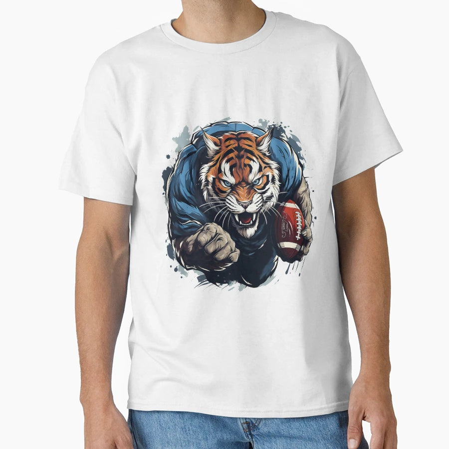 Tiger Soccer Player T-Shirt - Custom Art Print for Adults - T-Shirt, Sweatshirt, Hoodie