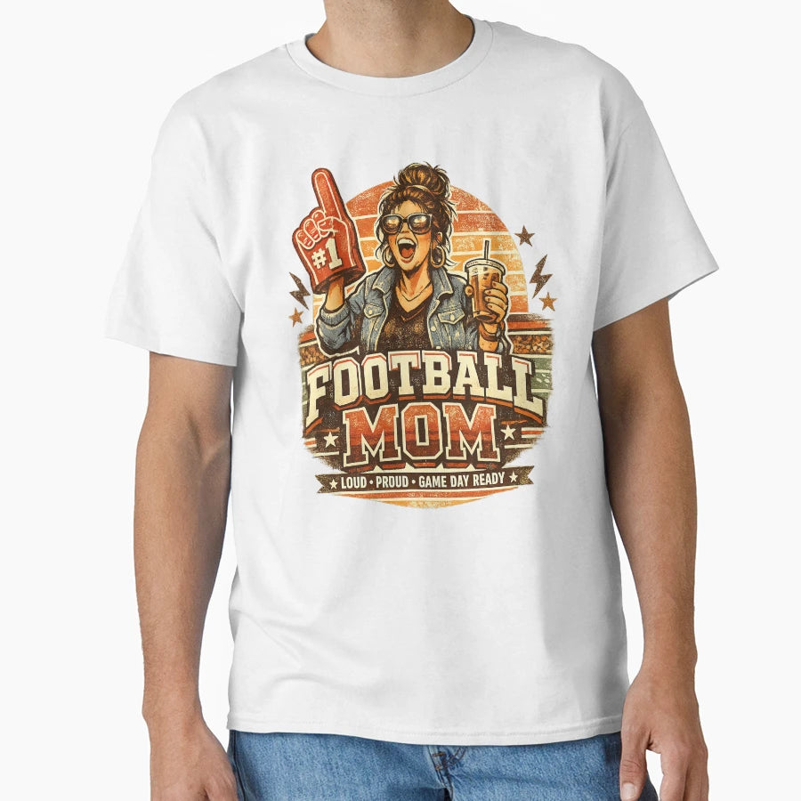 Football Mom T-Shirt - Fun Novelty Design Men Women - T-Shirt, Sweatshirt, Hoodie