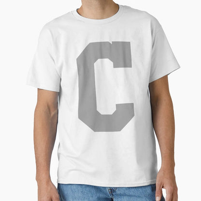 Alphabet Silver C Sports Letter C T-Shirt - Graphic Print Unisex - T-Shirt, Sweatshirt, Hoodie
