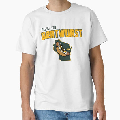 Green Bay Bratwurst Wordmark T-Shirt - Aesthetic Graphic Men Women - T-Shirt, Sweatshirt, Hoodie