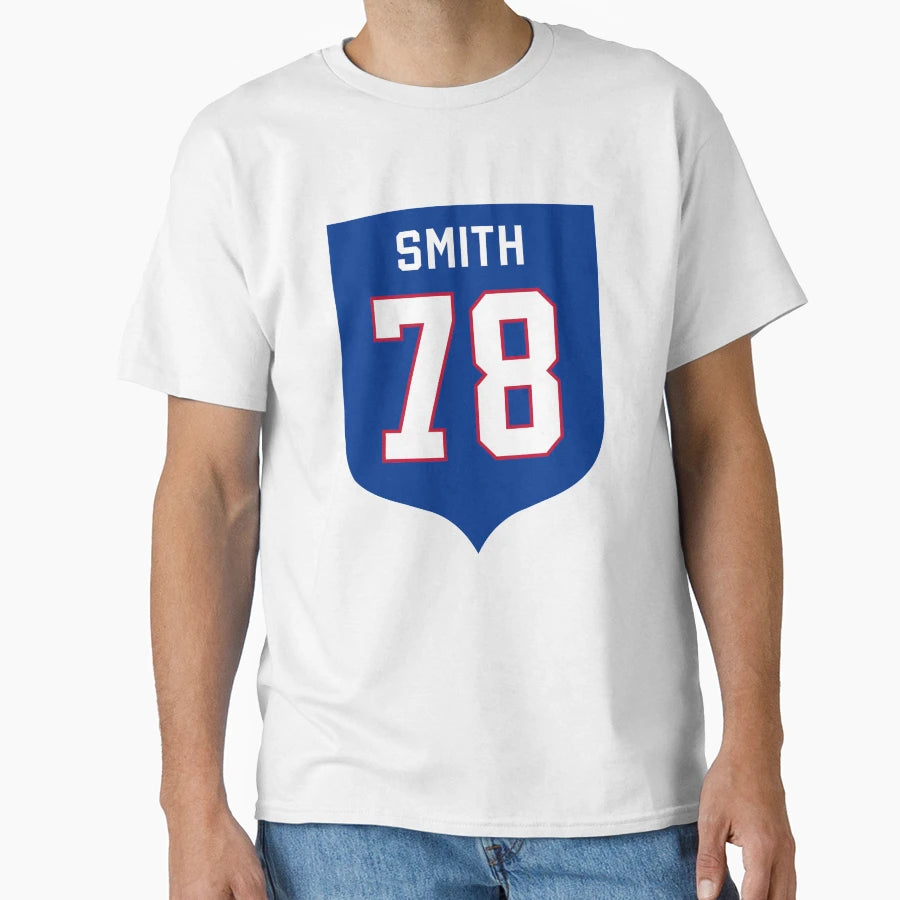 Bruce Smith 78 Emblem T-Shirt - Trendy Graphic Men Women - T-Shirt, Sweatshirt, Hoodie