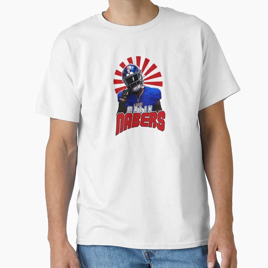 Malik Nabers Helmeted Power Stance T-Shirt - Graphic Print Men Women - T-Shirt, Sweatshirt, Hoodie