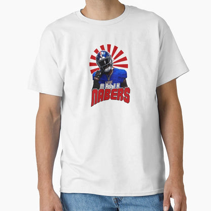 Malik Nabers Helmeted Power Stance T-Shirt - Graphic Print Men Women - T-Shirt, Sweatshirt, Hoodie