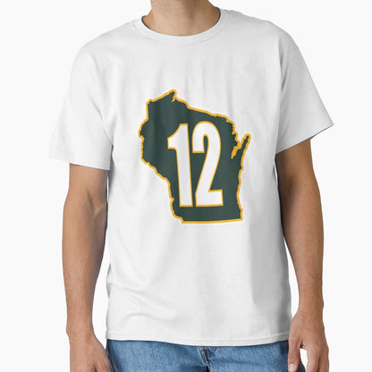 Wisconsin Map 12 T-Shirt - Minimalist Print for Adults - T-Shirt, Sweatshirt, Hoodie