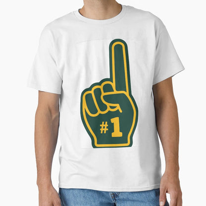 Packers Themed Number 1 Fan Foam Finger T-Shirt - Streetwear Style Unisex - T-Shirt, Sweatshirt, Hoodie