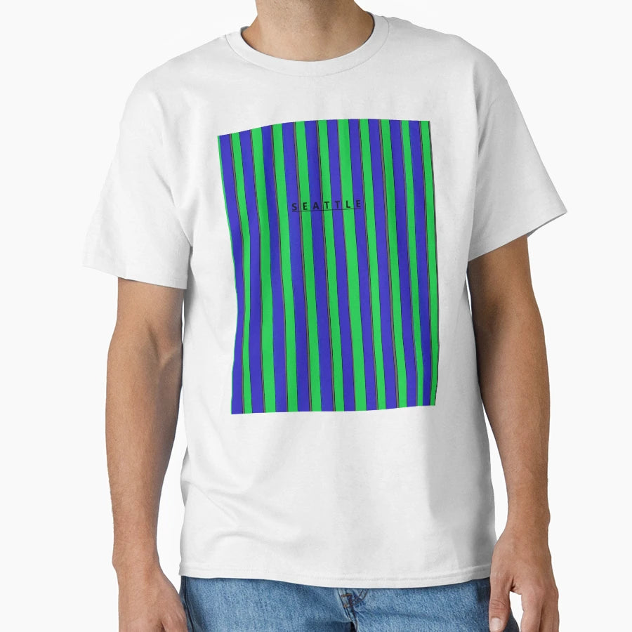 Seattle Green Blue Gray T-Shirt - Custom Art Print Unisex - T-Shirt, Sweatshirt, Hoodie