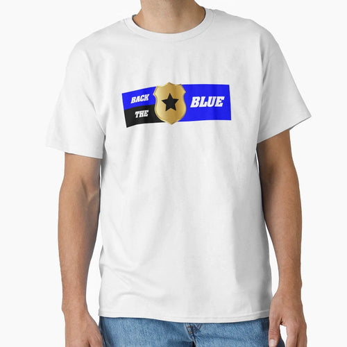 Thin Blue Line Back Blue T-Shirt - Unique Graphic Men Women - T-Shirt, Sweatshirt, Hoodie