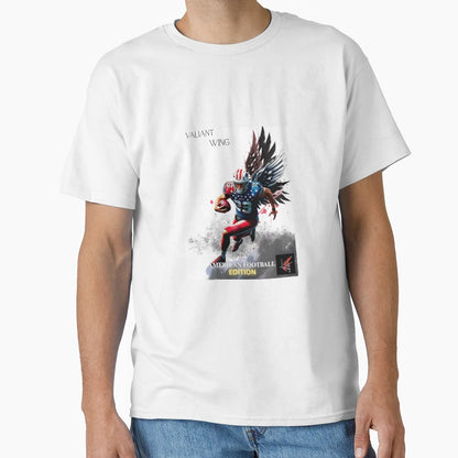 Winged Warrior Charging Down Football T-Shirt - Trendy Graphic Men Women - T-Shirt, Sweatshirt, Hoodie