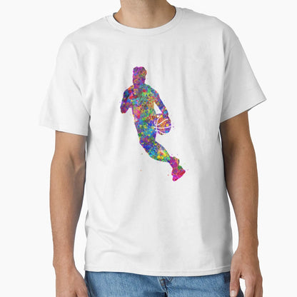 Basketball Player Holding Ball T-Shirt - Novelty Apparel for Adults - T-Shirt, Sweatshirt, Hoodie