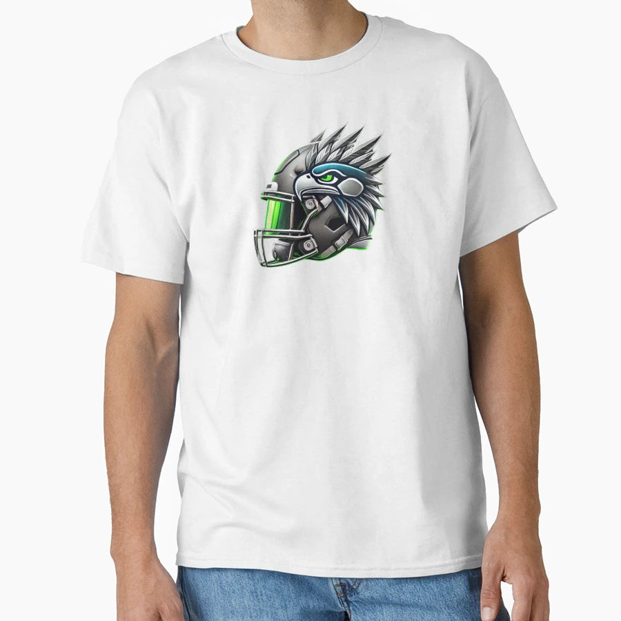 Fierce Hawk Helmet T-Shirt - Novelty Apparel Unisex - T-Shirt, Sweatshirt, Hoodie