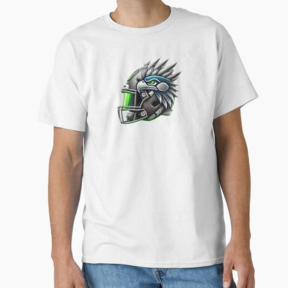 Fierce Hawk Helmet T-Shirt - Novelty Apparel Unisex - T-Shirt, Sweatshirt, Hoodie