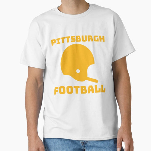 Pittsburgh Football Helmet Black T-Shirt - Custom Art Print Men Women - T-Shirt, Sweatshirt, Hoodie