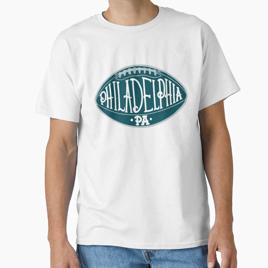 Philadelphia Pa Hand Drawn Football T-Shirt - Trendy Graphic Unisex - T-Shirt, Sweatshirt, Hoodie