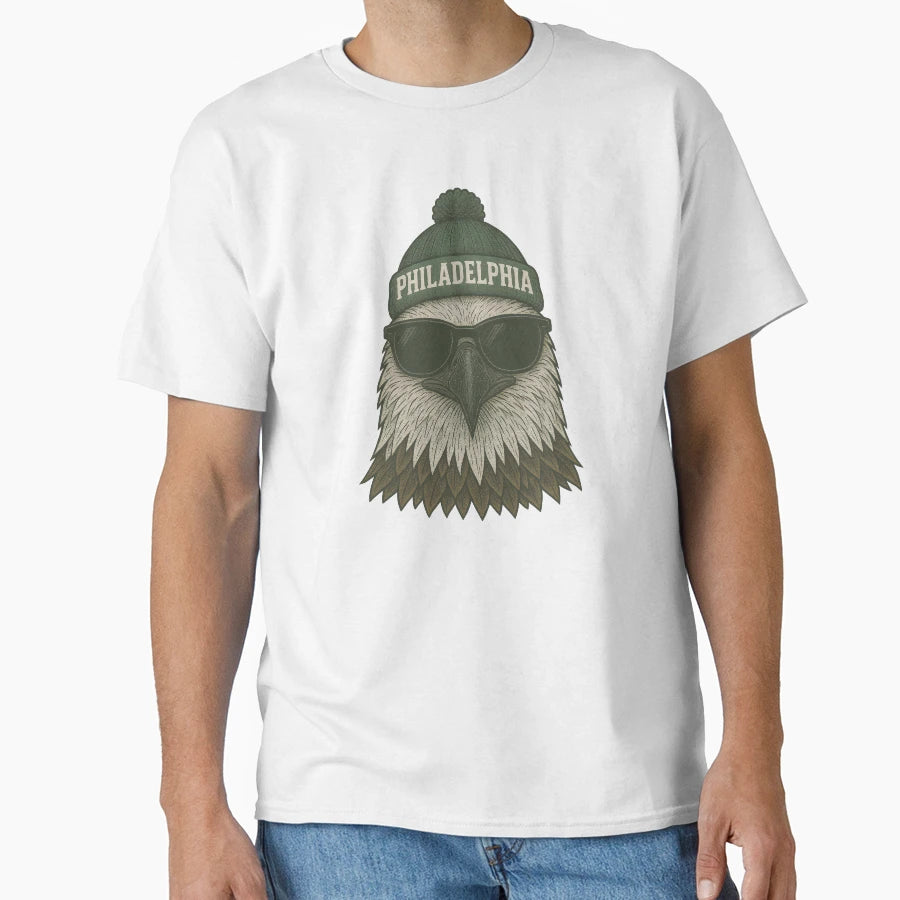 Philadelphia Eagle Beanie Sunglasses T-Shirt - Streetwear Style for Adults - T-Shirt, Sweatshirt, Hoodie