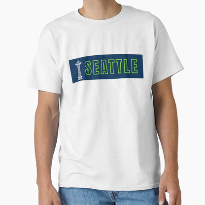 Seattle Space Needle Football Town T-Shirt - Fun Novelty Design Unisex - T-Shirt, Sweatshirt, Hoodie