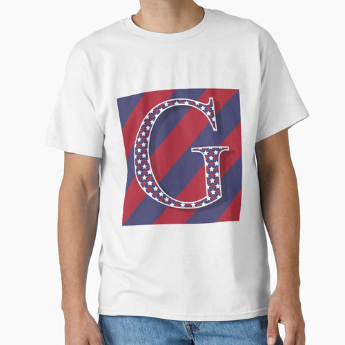 Letter G Americana Old Glory Red And T-Shirt - Minimalist Print Unisex - T-Shirt, Sweatshirt, Hoodie